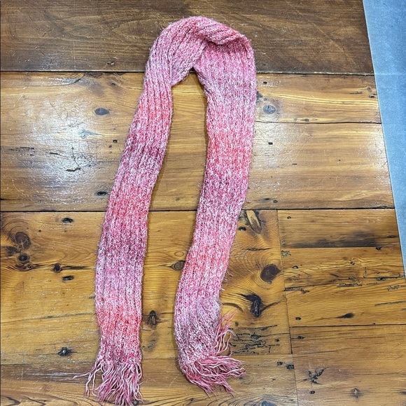 Handmade Accessories - Handmade Red Pink and White Hombre Knit Long Winter Holiday Scarf